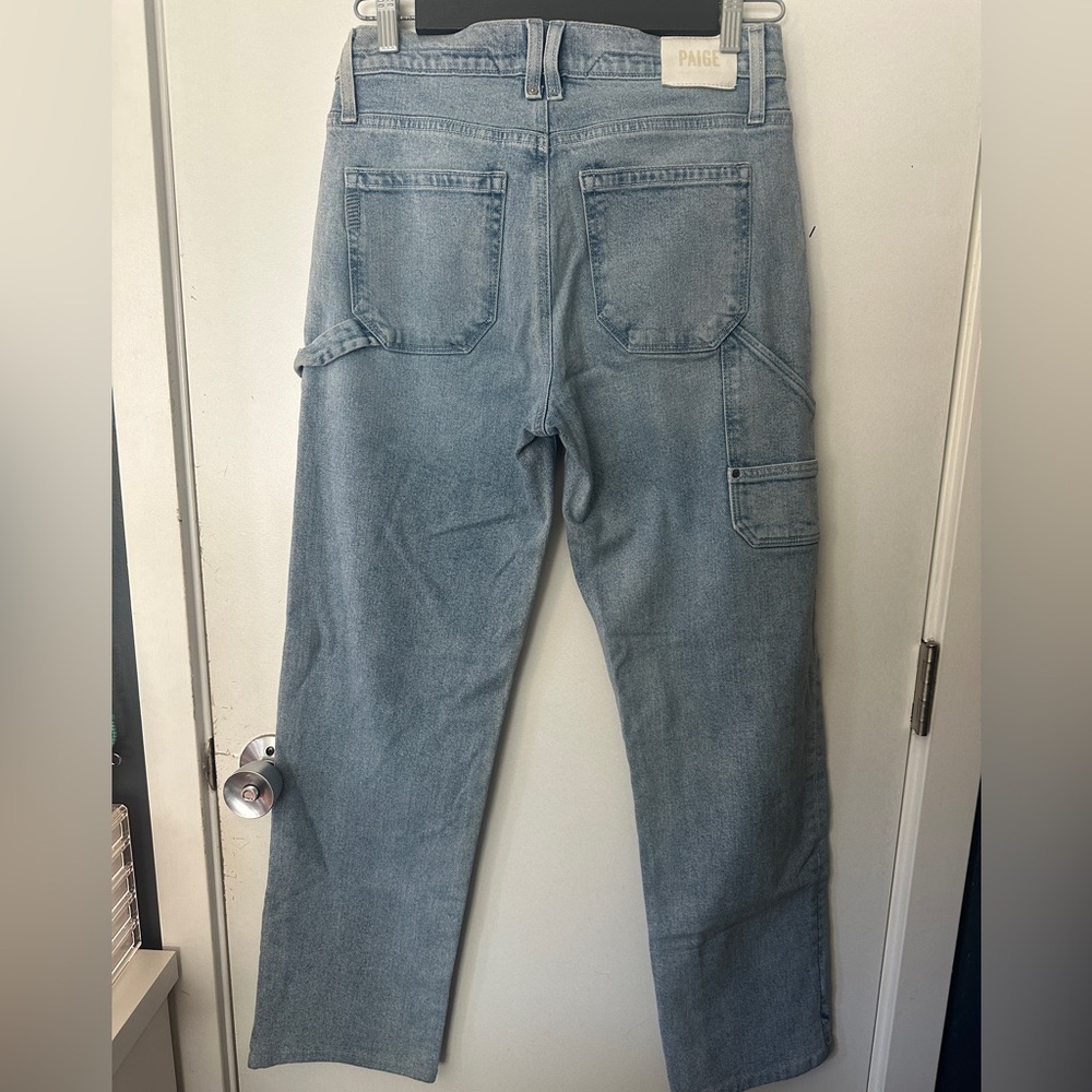 PAIGE Light Wash Straight-Leg Carpenter Style Jeans Women’s Size 27 - Picture 4 of 8